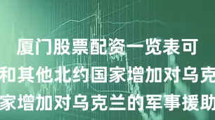 厦门股票配资一览表可能让德国和其他北约国家增加对乌克兰的军事援助
